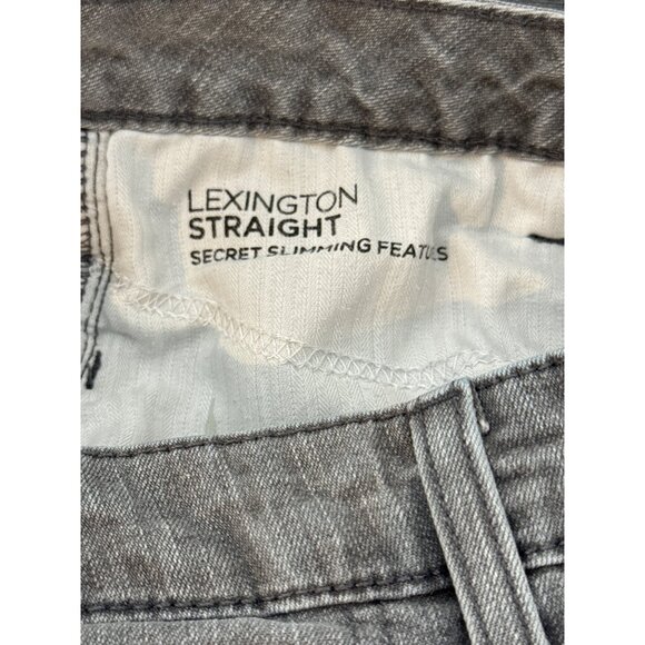 Jones New York Women 10 Gray Straight Leg Jeans Secret Slimming Stretch - Picture 4 of 10